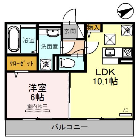 アークステージ(1LDK/1階)の間取り写真