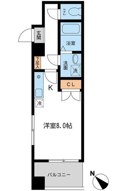フィオーレ月島(ワンルーム/2階)の間取り写真