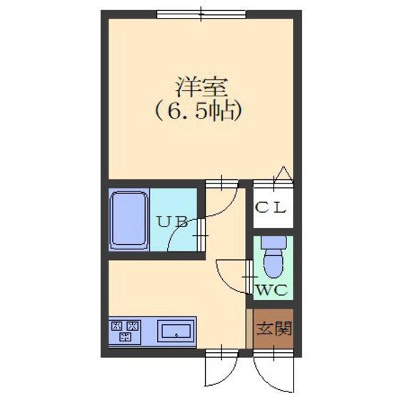 シティコート八幡(1K/1階)の間取り写真