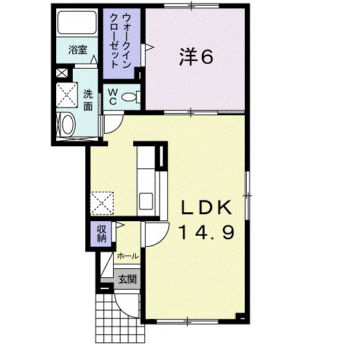 ベル アビタシオン(1LDK/1階)の間取り写真