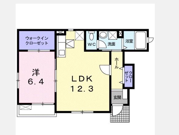 リコ・モンターナII(1LDK/1階)の間取り写真