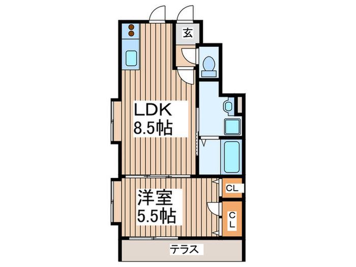 レスターテ(1LDK/1階)の間取り写真