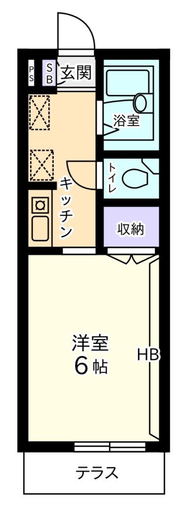 芦花公園エクセル1(1K/1階)の間取り写真