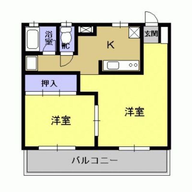 ザ・バレコン(1LDK/5階)の間取り写真