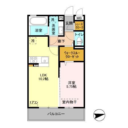 R.ザウバーII A棟(1LDK/3階)の間取り写真
