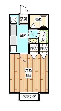 ハイツルミーノ(1K/2階)の間取り写真
