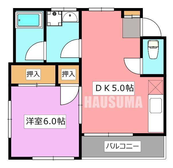 ライフスペース東田端(1DK/2階)の間取り写真