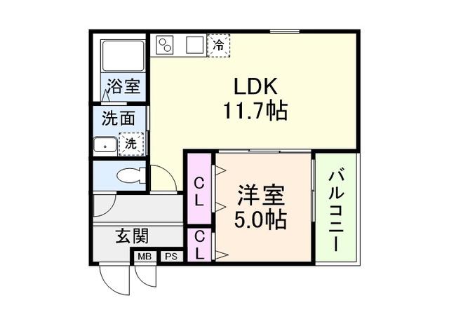 プライムメゾン・ルナ(1LDK/3階)の間取り写真