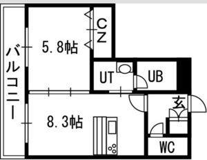 AMBIENTE619(1LDK/2階)の間取り写真