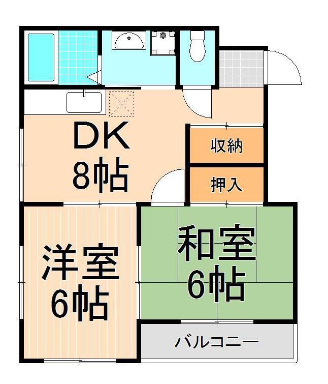 第二佐野コーポ(2DK/2階)の間取り写真