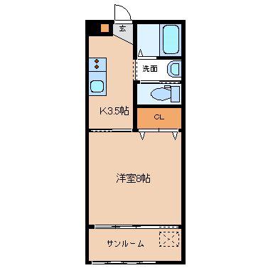GRANDE MAISON(1K/1階)の間取り写真