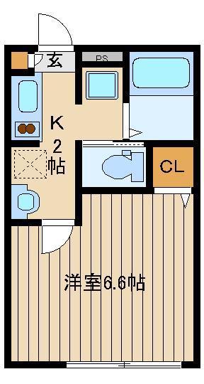 ルグラン武蔵野関町(1K/1階)の間取り写真