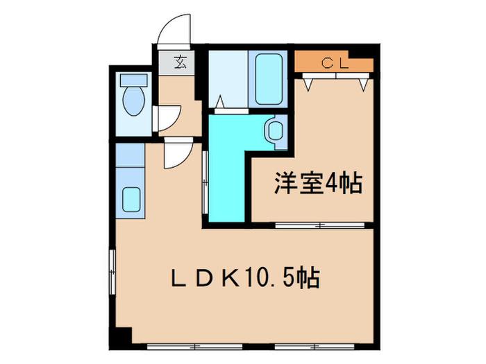 パークサイドシェリー(1LDK/4階)の間取り写真