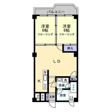 ドミール津田沼(2LDK/1階)の間取り写真