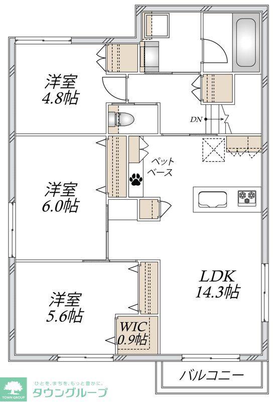 HEBEL MAISON DUO(3LDK/2階)の間取り写真