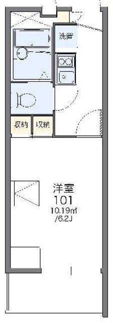 レオパレスセルサスII(1K/1階)の間取り写真