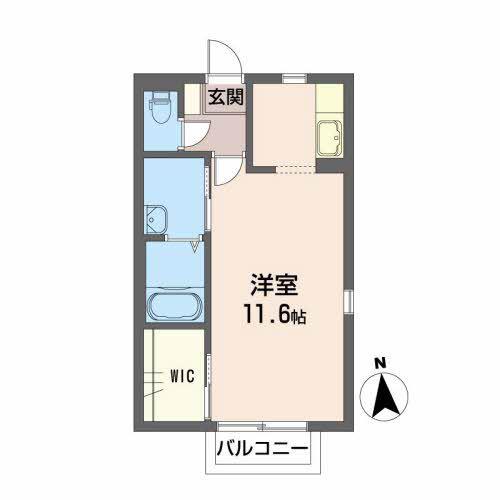 シャーメゾン富沢(ワンルーム/2階)の間取り写真