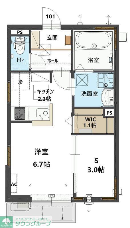 メゾン大栄(1SK/1階)の間取り写真