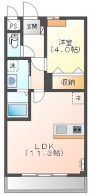 レスポワールII(1LDK/2階)の間取り写真