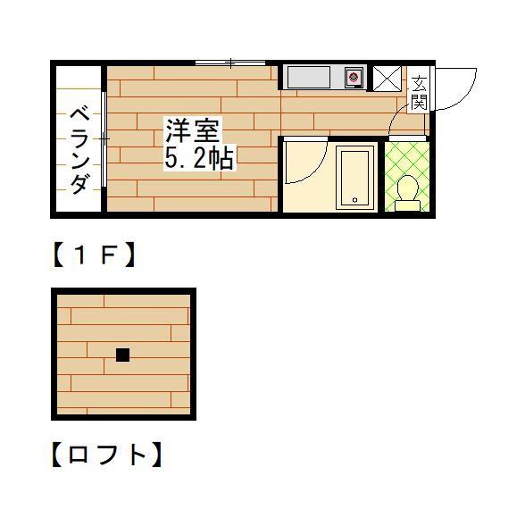ドミール プランドール(1K/2階)の間取り写真