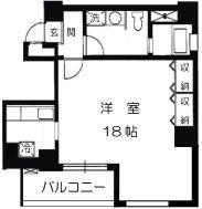 スカイビュー246(1K/3階)の間取り写真