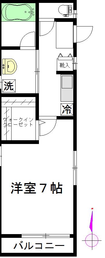 アイ・メゾン(1K/2階)の間取り写真