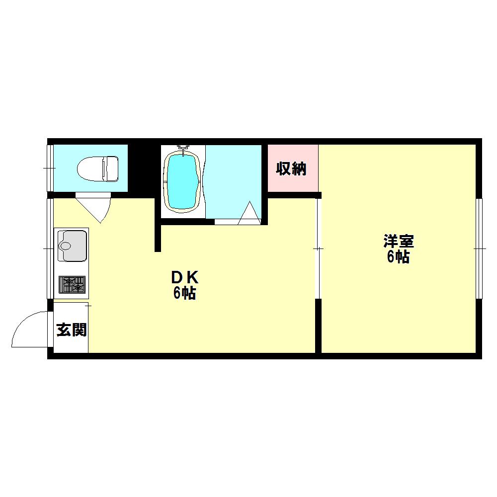村井文化(1DK/1階)の間取り写真