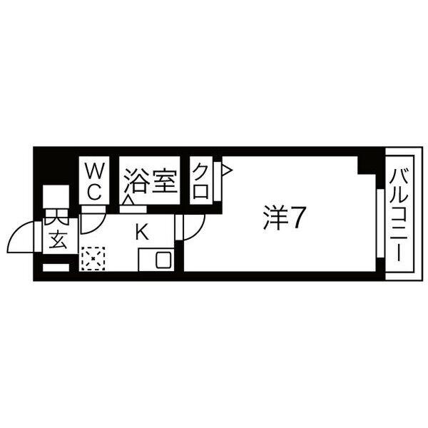 エスリード福島駅前(1K/4階)の間取り写真