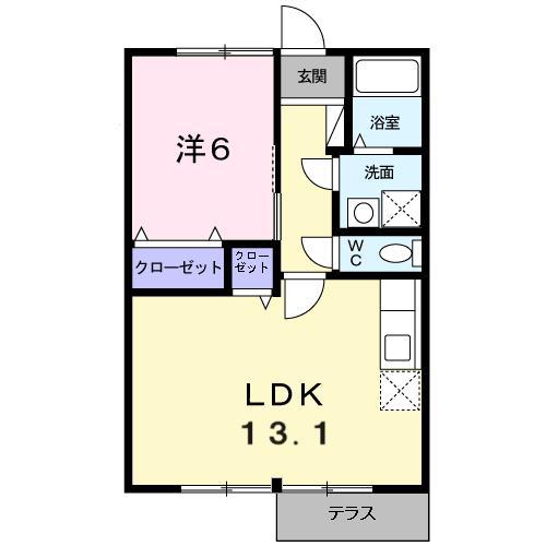 コートランド久保(1LDK/1階)の間取り写真