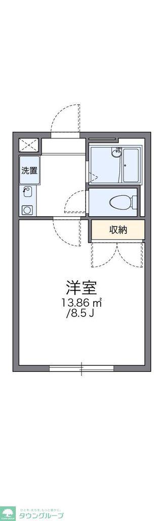 レオパレスカメリアB(1K/1階)の間取り写真