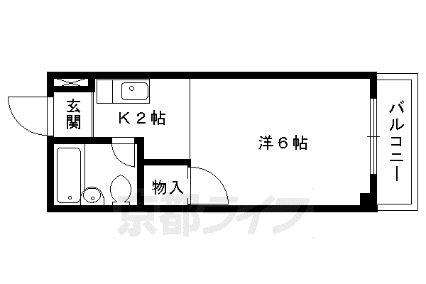 千丸ハイツ(1K/1階)の間取り写真