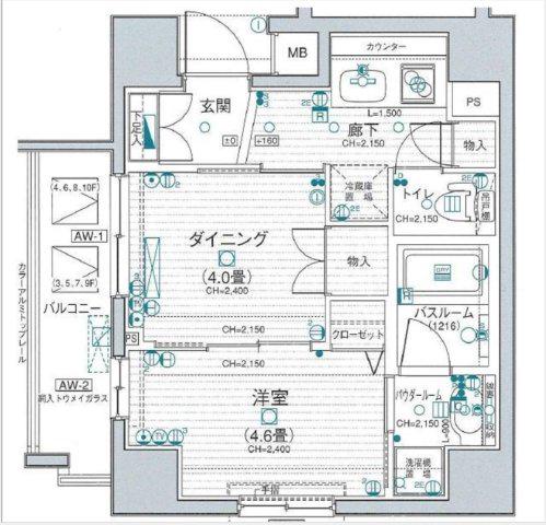 ヴェルディーク浅草(1DK/9階)の間取り写真