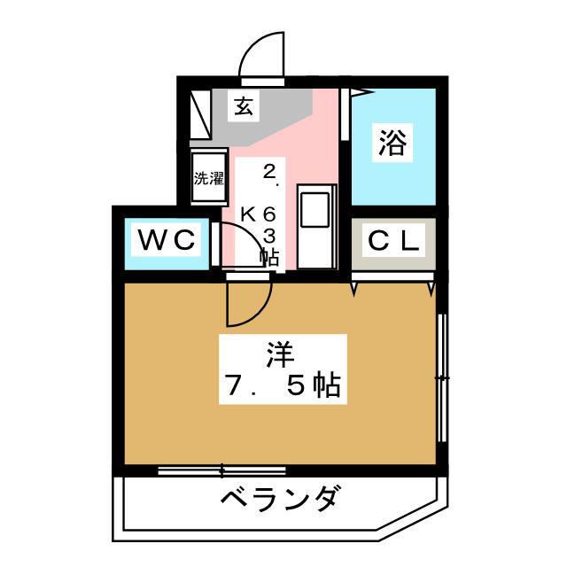 プルミエール(1K/2階)の間取り写真