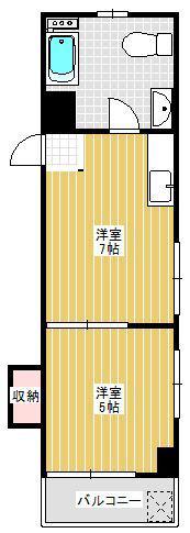 川口ビル(1DK/3階)の間取り写真