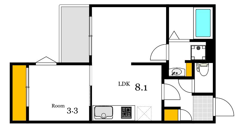 REGALEST DESILVA(1LDK/1階)の間取り写真