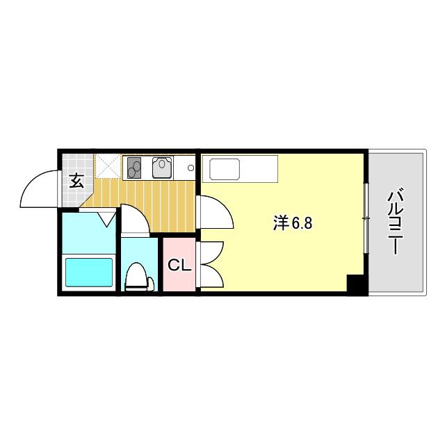 リッチライフ甲子園VIII(1K/3階)の間取り写真