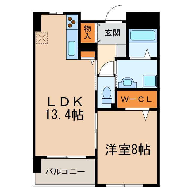 ポンプルムース(1LDK/5階)の間取り写真