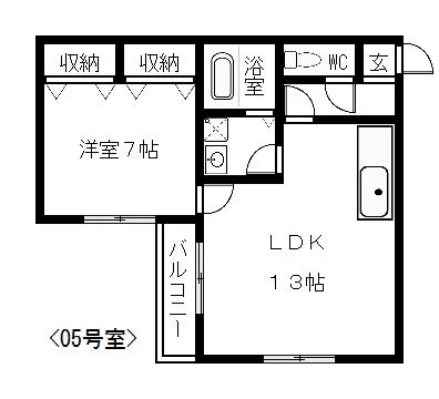 ピュアフラット12(1LDK/3階)の間取り写真