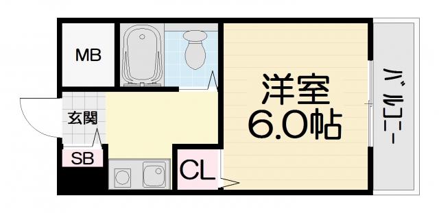 ユウパレス取石(1K/1階)の間取り写真
