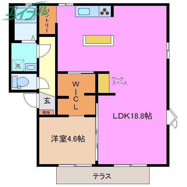 ガーデンハウス芙蓉A(1LDK/1階)の間取り写真