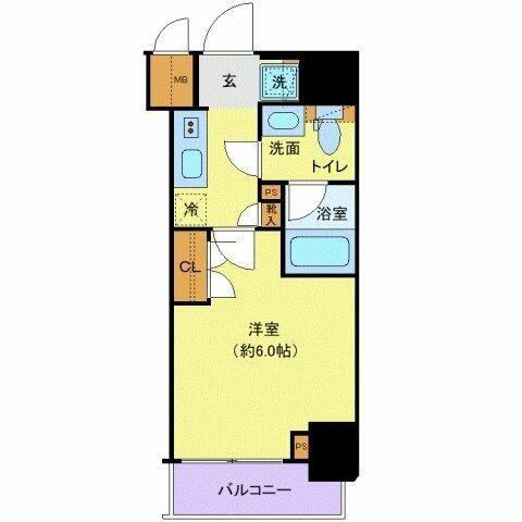プレール・ドゥーク北品川(1K/4階)の間取り写真