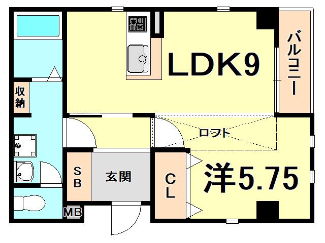 クレインコート夙川(1LDK/3階)の間取り写真