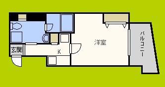 WOB SHINMACHI(1K/4階)の間取り写真