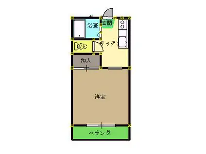 コーポ日浅5(1K/2階)の間取り写真