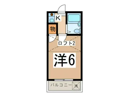 レオパレス衣笠第7(1K/2階)の間取り写真