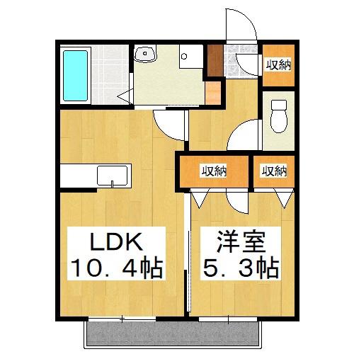 キルシェ(1LDK/2階)の間取り写真
