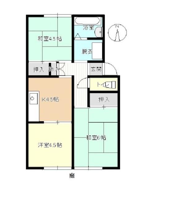 プレジール西岡(3K/1階)の間取り写真