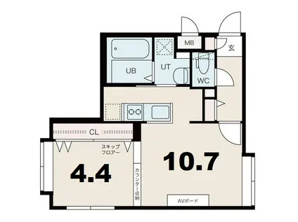 CREA新札幌(1LDK/1階)の間取り写真