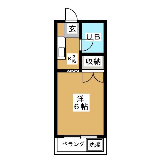 ウツボエマンション(1K/1階)の間取り写真