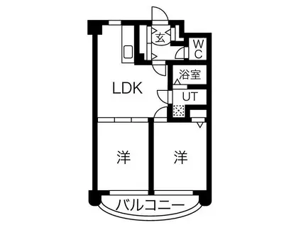 さくらHILLSYAGOTO(2LDK/1階)の間取り写真